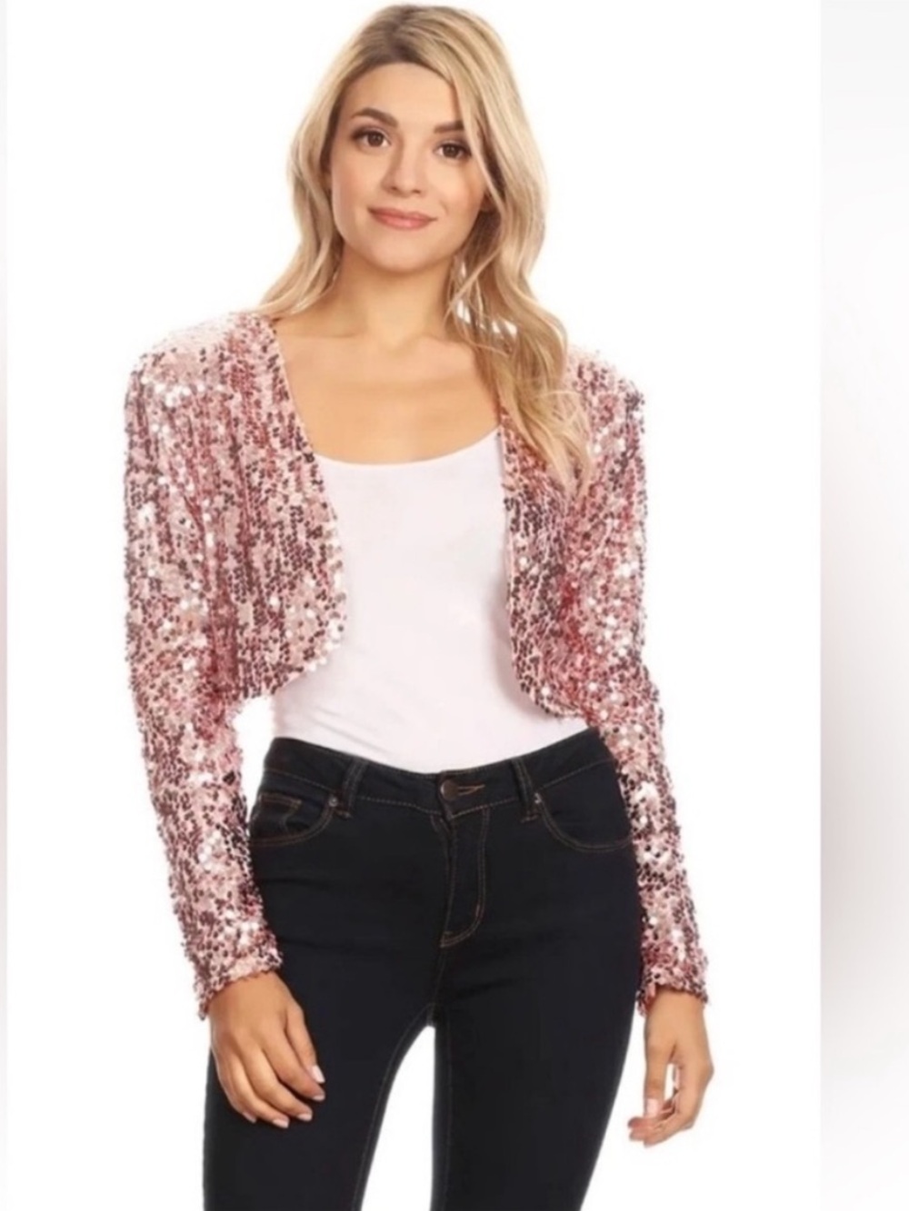 Anna Kaci California Sparkle & Shine Collection Sequin Bedazzled Bolero. S. NWT.